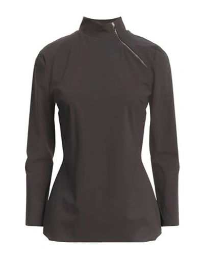 Chiara Boni La Petite Robe Woman T-shirt Dark Brown Size 12 Polyamide, Elastane