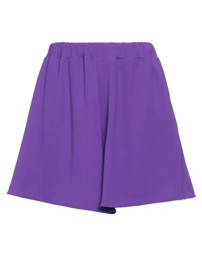 Jucca Woman Shorts & Bermuda Shorts Purple Size 6 Polyester