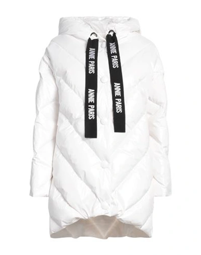 Annie Paris Woman Down Jacket Off White Size 10 Polyamide In Off White