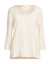 Suoli Woman Top Ivory Size 10 Acetate, Silk In White