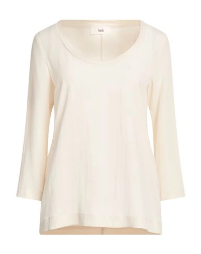 Suoli Woman Top Ivory Size 6 Acetate, Silk In White