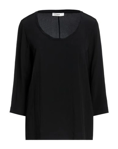 Suoli Woman Top Black Size 6 Acetate, Silk In Black
