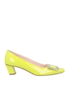 Roger Vivier Woman Pumps Yellow Size 10 Soft Leather