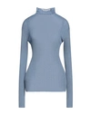 Agnona Woman Turtleneck Slate Blue Size S Cashmere, Silk
