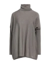 Shirtaporter Woman Turtleneck Dove Grey Size 10 Merino Wool
