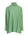 Shirtaporter Woman Turtleneck Green Size 6 Merino Wool