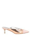 A.testoni Testoni Woman Mules & Clogs Light Pink Size 7.5 Leather