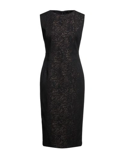 Seventy Sergio Tegon Woman Midi Dress Black Size 6 Cotton, Polyamide, Polyester, Elastane