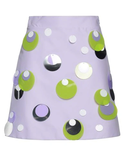 Vivetta Woman Mini Skirt Lilac Size 6 Cotton, Elastane In Purple