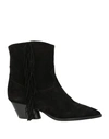 STELE STELE WOMAN ANKLE BOOTS BLACK SIZE 8 LEATHER
