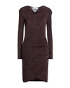 Kaos Woman Midi Dress Burgundy Size 6 Polyamide, Metal, Elastane In Red