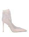 Le Silla Woman Ankle Boots Light Pink Size 10 Textile Fibers In Pink