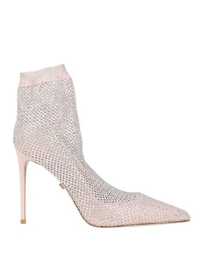 Le Silla Woman Ankle Boots Light Pink Size 10 Textile Fibers