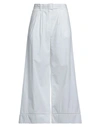 Sfizio Woman Pants White Size 4 Cotton, Elastane