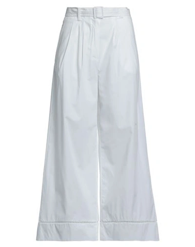Sfizio Woman Pants White Size 4 Cotton, Elastane