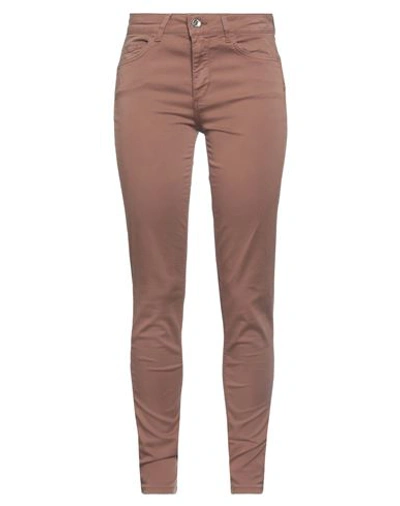 Liu •jo Woman Pants Brown Size 29w-30l Cotton, Elastane In Brown