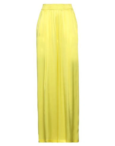 Suoli Woman Pants Yellow Size 4 Acetate, Silk