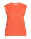 Frnch Woman Sweater Orange Size M Acrylic, Polyamide, Mohair Wool