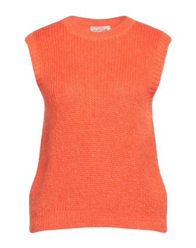 Frnch Woman Sweater Orange Size M Acrylic, Polyamide, Mohair Wool