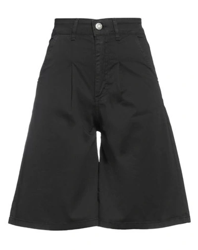 Nualy Woman Shorts & Bermuda Shorts Black Size 8 Cotton, Elastane