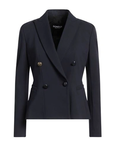 Dondup Woman Suit Jacket Navy Blue Size 6 Viscose, Polyamide, Elastane