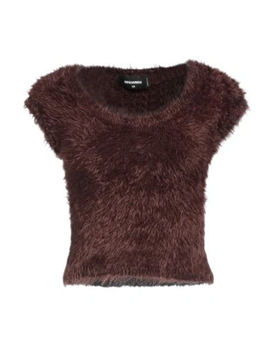 Dsquared2 Woman Sweater Cocoa Size L Polyamide In Brown