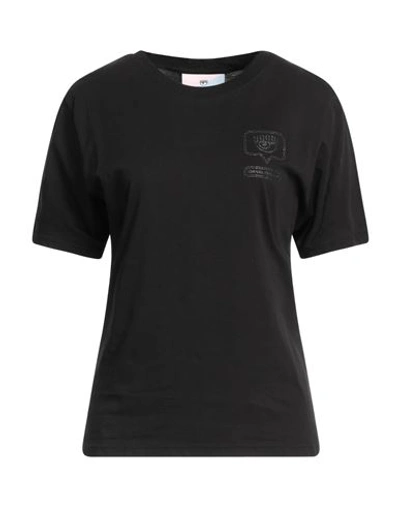 Chiara Ferragni Woman T-shirt Black Size Xs Cotton