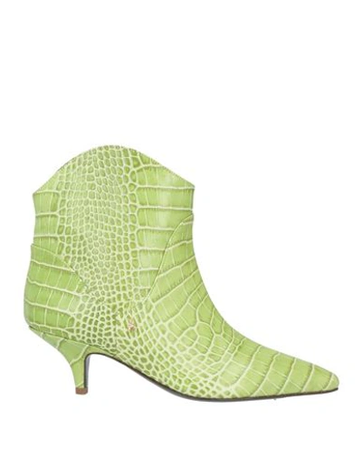 Patrizia Pepe Woman Ankle Boots Light Green Size 10 Soft Leather