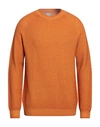 H953 Man Sweater Orange Size 42 Merino Wool