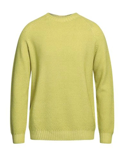 H953 Man Sweater Acid Green Size 42 Merino Wool