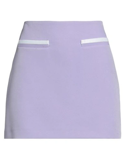 Vicolo Woman Mini Skirt Light Purple Size L Acetate, Viscose In Blue