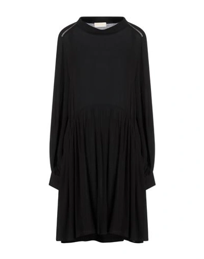 Momoní Woman Mini Dress Black Size 6 Viscose, Virgin Wool