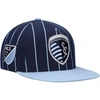 Mitchell & Ness Men's  Navy Sporting Kansas City Team Pin Snapback Hat In Navy