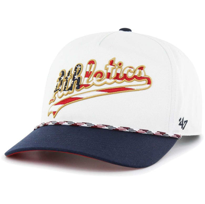 47 ' White Oakland Athletics Flag Script Hitch Snapback Hat