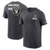 NIKE NIKE ANTHRACITE LAS VEGAS RAIDERS BLITZ ESSENTIAL T-SHIRT