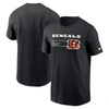 NIKE NIKE BLACK CINCINNATI BENGALS DIVISION ESSENTIAL T-SHIRT