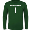 OUTERSTUFF YOUTH SAUCE GARDNER BLACK NEW YORK JETS MAINLINER PLAYER NAME & NUMBER LONG SLEEVE T-SHIRT