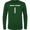 Outerstuff Youth Sauce Gardner Black New York Jets Mainliner Player Name & Number Long Sleeve T-shir In Green