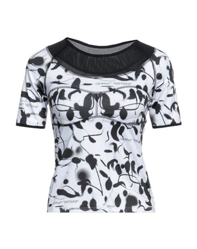 Off-white Woman T-shirt Black Size S Polyester, Elastane