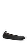 Yosi Samra Nina Foldable Ballet Flat In Hunter Green Peta-approved Vegan Leather In Black Leather