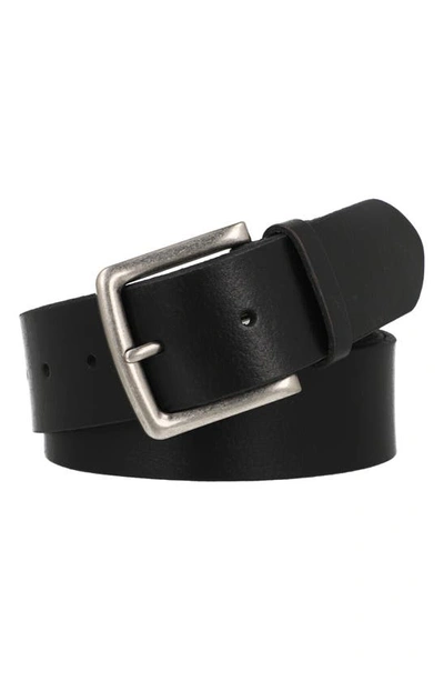Frye Beveled Leather Belt In Black