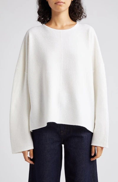 Totême Felted Merino Wool Sweater In Off_white