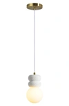 Renwil Candra Ceiling Light Fixture In Off White/ Speckles/ Ant Brass