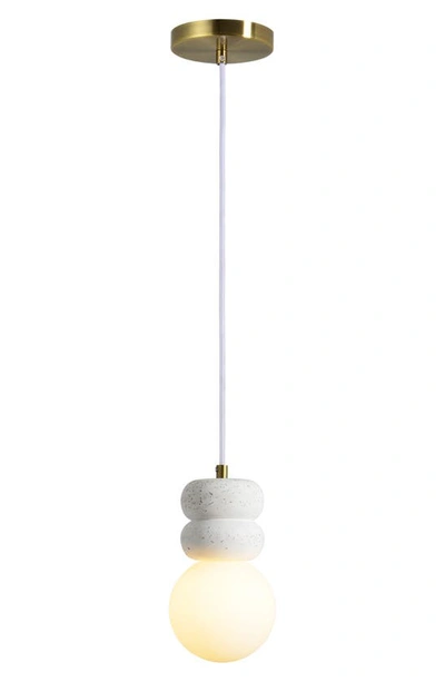 Renwil Candra Ceiling Light Fixture In Off White/ Speckles/ Ant Brass