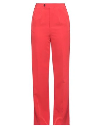 Alessandro Enriquez Woman Pants Tomato Red Size 6 Polyester, Elastane