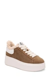 Ash Moby Be Kind Faux Fur Flatform Sneakers In Antelope/eggnog
