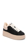 Ash Moby Be Kind Faux Fur Lined Sneaker In Black/eggnog