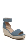 Soul Naturalizer Oakley Ankle Strap Platform Wedge Espadrille Sandal In Denim Blue Canvas