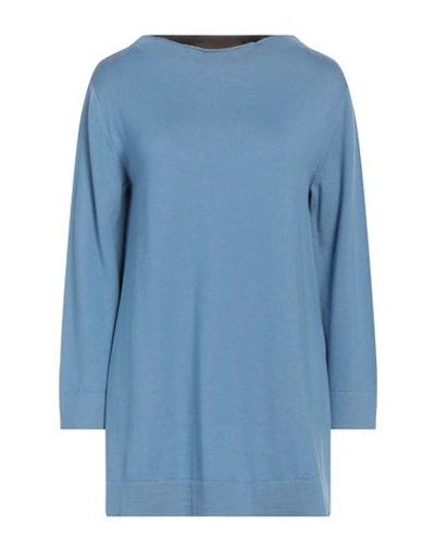 Gran Sasso Woman Sweater Azure Size 4 Virgin Wool In Blue