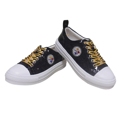 Cuce Black Pittsburgh Steelers Team Sequin Sneakers